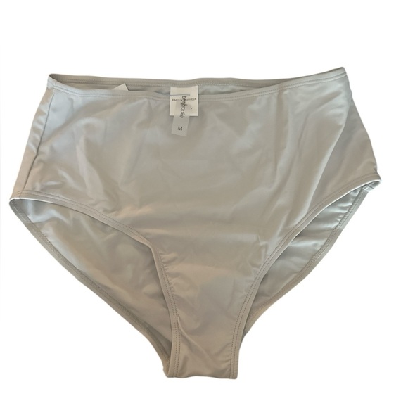 Brynn&Brooke White Swim Bottoms,Medium,High-Rise,Full coverage - Picture 1 of 3